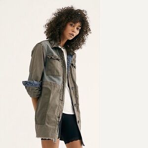 Free people We The Free Apollo Green Field Military Jacket